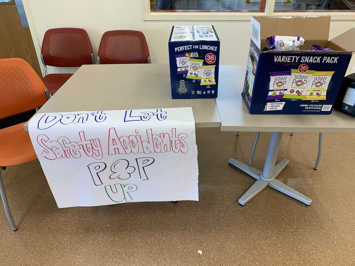 FDC 5824 celebrating 60 days safe with some popcorn! “Don’t let safety accidents pop up!” Great job team!