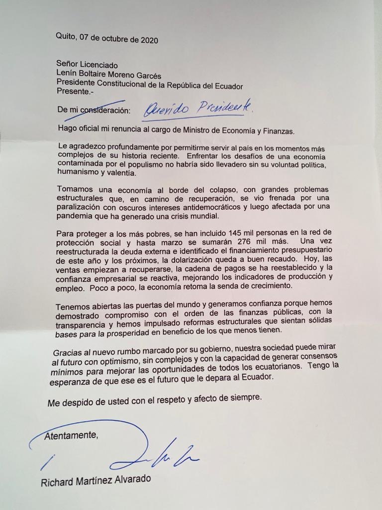 RichardM_A's tweet image. Agradezco al Presidente @Lenin por su confianza, a mi familia por su apoyo incondicional y a todos los ecuatorianos por su voluntad inquebrantable para buscar siempre un futuro con más prosperidad.