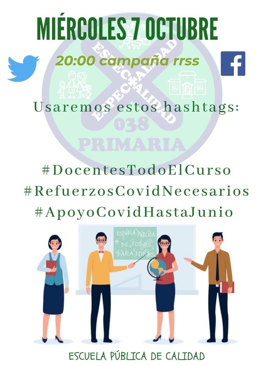 XPrimaria038's tweet photo. APOYO COVID NECESARIO HASTA FINAL DE CURSO.

#ApoyoCovidHastaJunio #DocentesTodoElCurso
#RefuerzosCovidNecesarios @javierimbroda @EducaAnd el parón pedagógico desde marzo ha dejado muchísimas carencias. https://t.co/SospYHNR7L