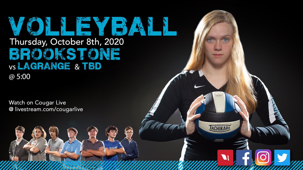 Watch the Volleyball games on Cougar Live at 5 pm tomorrow night against LaGrange and TBD! Please join us online to support the COUGS! #volleyball #cougars #brookstone #cougarlive 🏐🏐 livestream.com/accounts/14416…