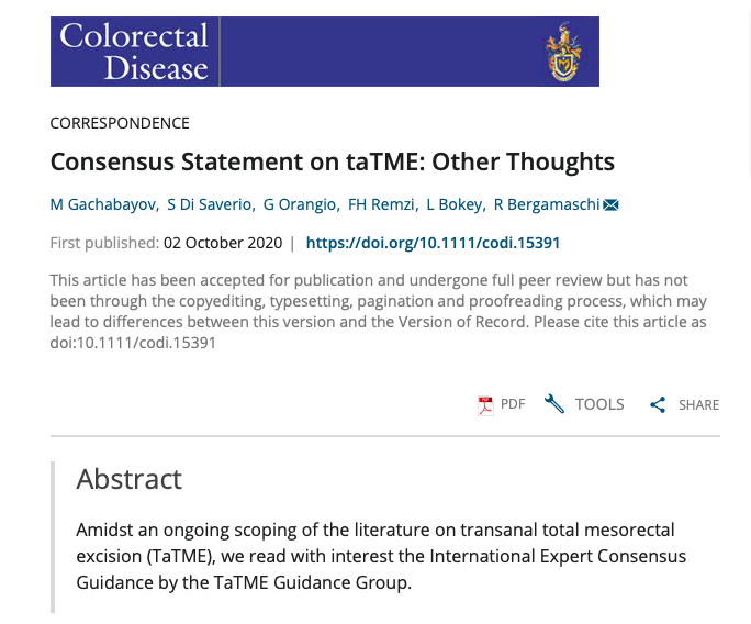 Bergamaschi_Roberto (@bergamaschirob1) on Twitter photo Please read our recent publication - Correspondence "Consensus Statement on taTME: Other Thoughts". Link -->onlinelibrary.wiley.com/doi/abs/10.111… <a href="/ColorectalDis/">Colorectal Disease</a> <a href="/salo75/">Salomone Di Saverio MD PhD FACS FRCS (Eng)</a> <a href="/FezaRemziMD/">Dr Feza Remzi</a> <a href="/caterina_foppa/">Caterina Foppa</a> <a href="/KarasJoshua/">Joshua R Karas MD</a> <a href="/Abe_laparoscopy/">Abe Fingerhut</a> <a href="/LarachSergio/">Sergio Larach</a> <a href="/HanjooLee4/">Hanjoo Lee</a> <a href="/felsenreich/">Daniel Moritz Felsenreich</a> @sbiondo60  <a href="/aramrojas/">Aram Rojas Acosta</a> Please read our recent publication - Correspondence "Consensus Statement on taTME: Other Thoughts". Link -->onlinelibrary.wiley.com/doi/abs/10.111… <a href="/ColorectalDis/">Colorectal Disease</a> <a href="/salo75/">Salomone Di Saverio MD PhD FACS FRCS (Eng)</a> <a href="/FezaRemziMD/">Dr Feza Remzi</a> <a href="/caterina_foppa/">Caterina Foppa</a> <a href="/KarasJoshua/">Joshua R Karas MD</a> <a href="/Abe_laparoscopy/">Abe Fingerhut</a> <a href="/LarachSergio/">Sergio Larach</a> <a href="/HanjooLee4/">Hanjoo Lee</a> <a href="/felsenreich/">Daniel Moritz Felsenreich</a> @sbiondo60  <a href="/aramrojas/">Aram Rojas Acosta</a>