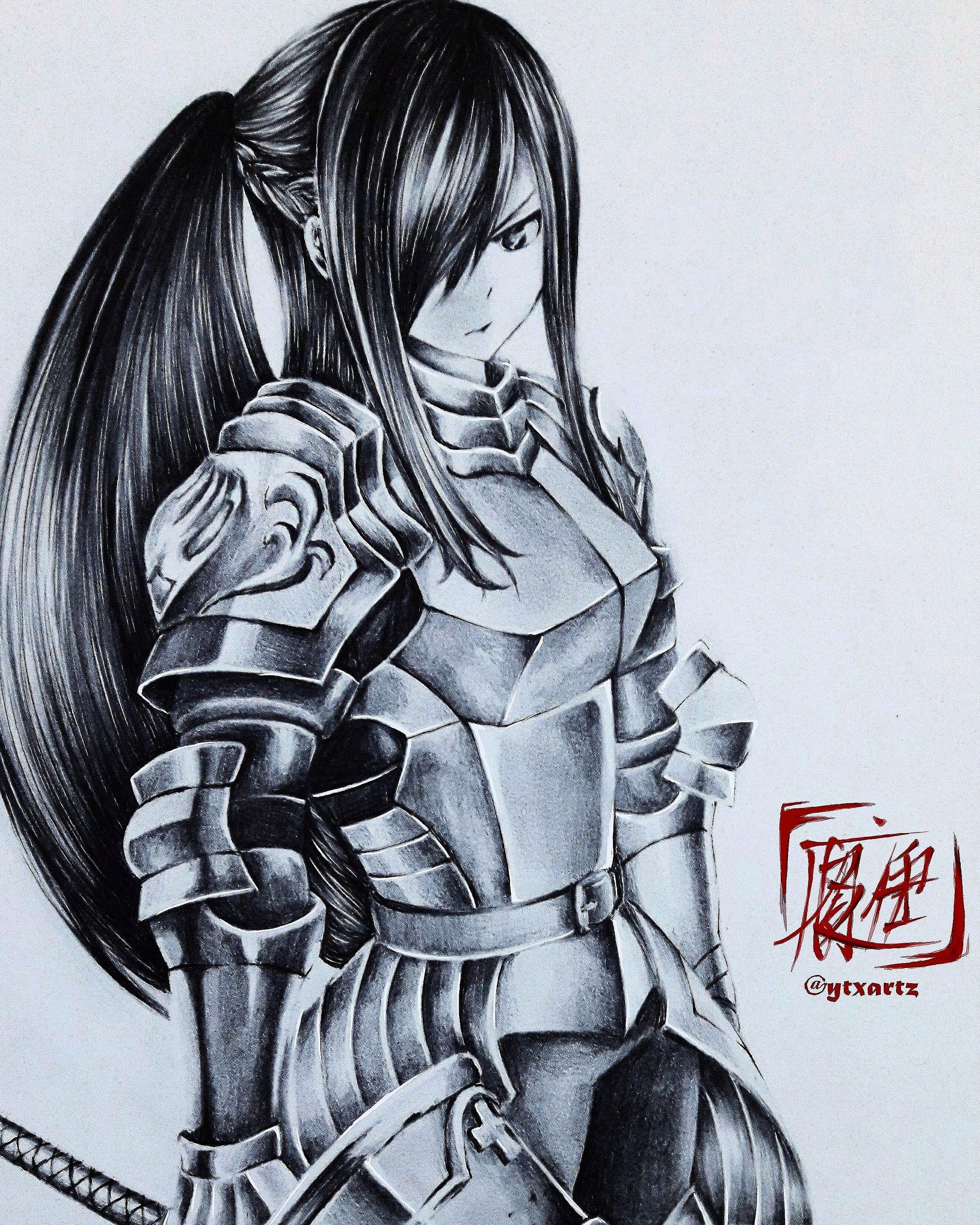 erza scarlet face drawing