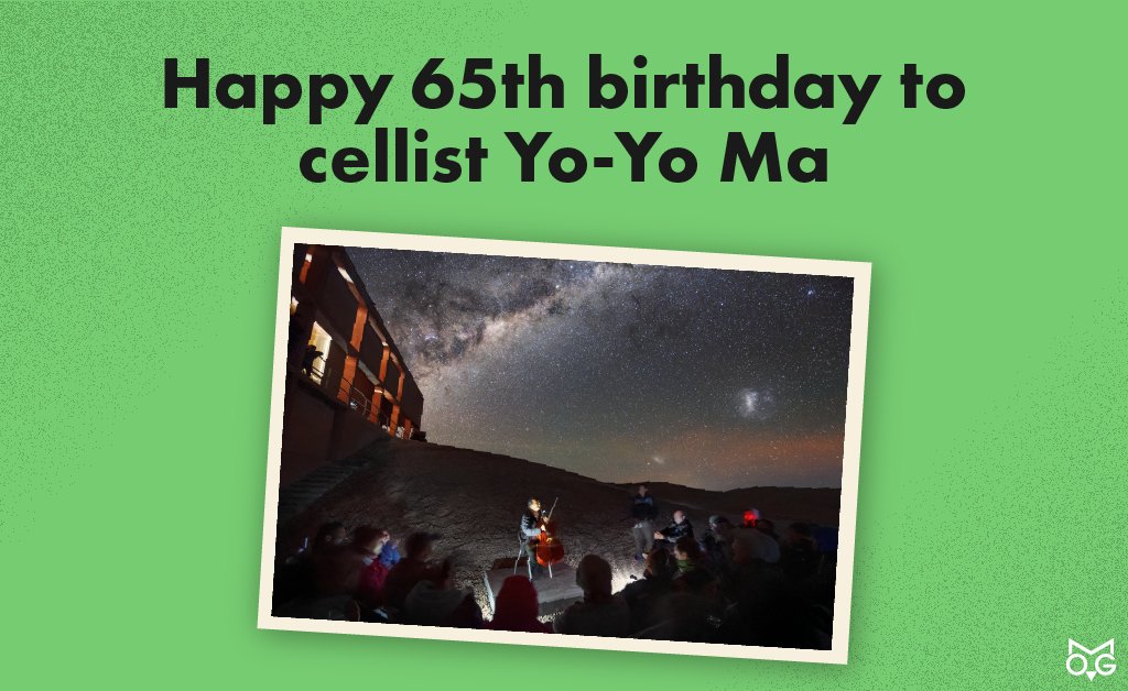 Happy 65th birthday to cellist Yo-Yo Ma!     