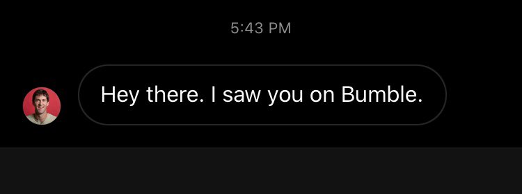 singleaf10's tweet photo. Friends this is not how you start a convo... #oneliners #bumble https://t.co/QVNZl4JTM4