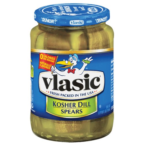 I think vlasic was everyone’s first pickle, and as a kid I was all for it. I’ve since grown to explore Better Pickles and vlasic is at rock bottom in every scenario. It is yellow with food dye. Tastes ookie and leaves a gross flavor in my mouth. -5/5 