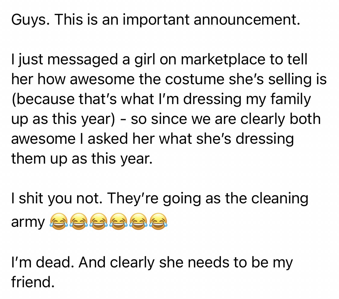 GoCleanCo's tweet image. you guys, people are going as the cleaning army for Halloween. Bottle of @clorox, box of @tide ....woman with a caddy and a scrub brush?! 😂 DEAD