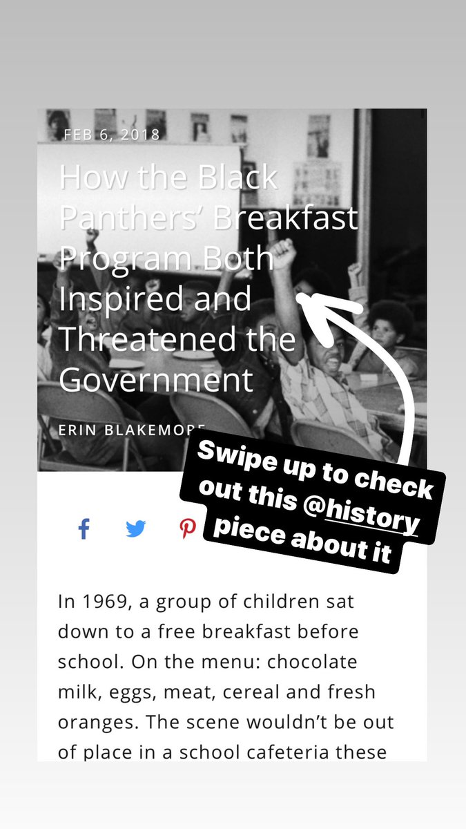 Today in my IG story:How the Black Panthers’ People’s Free Food Program led to Free & Reduced School meal policies nationwide (and inspired  #TeamAOC’s COVID food relief operation in 2020) 