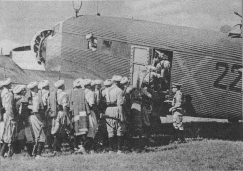 As the Republicans scramble to determine which of their forces are still loyal, and to control the growing disorder in the cities, the Nationalists reach out for help. Germany and Italy provide transport planes for a huge airlift, ferrying troops out of Africa and into Seville.