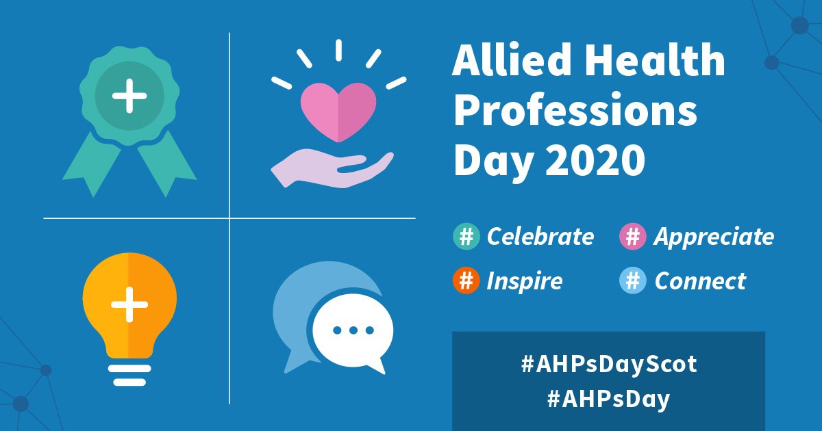 @NHSGGCMSKPhysio we want to APPRECIATE the opportunity to increase the awareness of  being the 2nd largest health care workforce that are privileged to have a huge impact on patient care and population health #AHPsDay #FitForTheFutureFitForLife