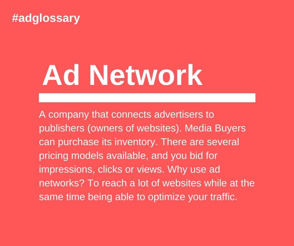 AdsHeads_Ltd's tweet image. Today&apos;s #adglossary term is #AdNetwork, one of the most vital ones in advertising world. 
Why use it? To reach more websites while at the same time being able to optimize your traffic.
Stay tuned for other industry specific terms!
#ads #adnetwork #advertising #cpa