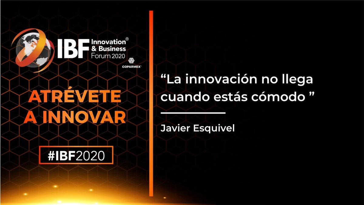 Coparmex's tweet photo. Buscar actualizaciones e incursionar en nuevos mercados es el camino para lograr la innovación. Sobre ello nos contó Javier Esquivel de @somosblooders en la edición virtual de nuestro #IBF2020 https://t.co/hFBxua4OvW