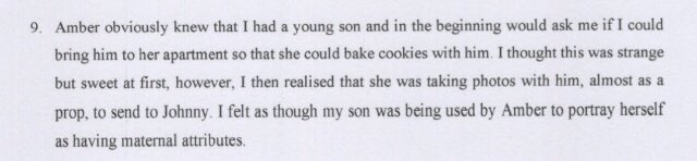 B) Amber Heard abused Kate James physiologically by using her son and making him witness his mother being verbally abused. #AmberHeardIsAnAbuser