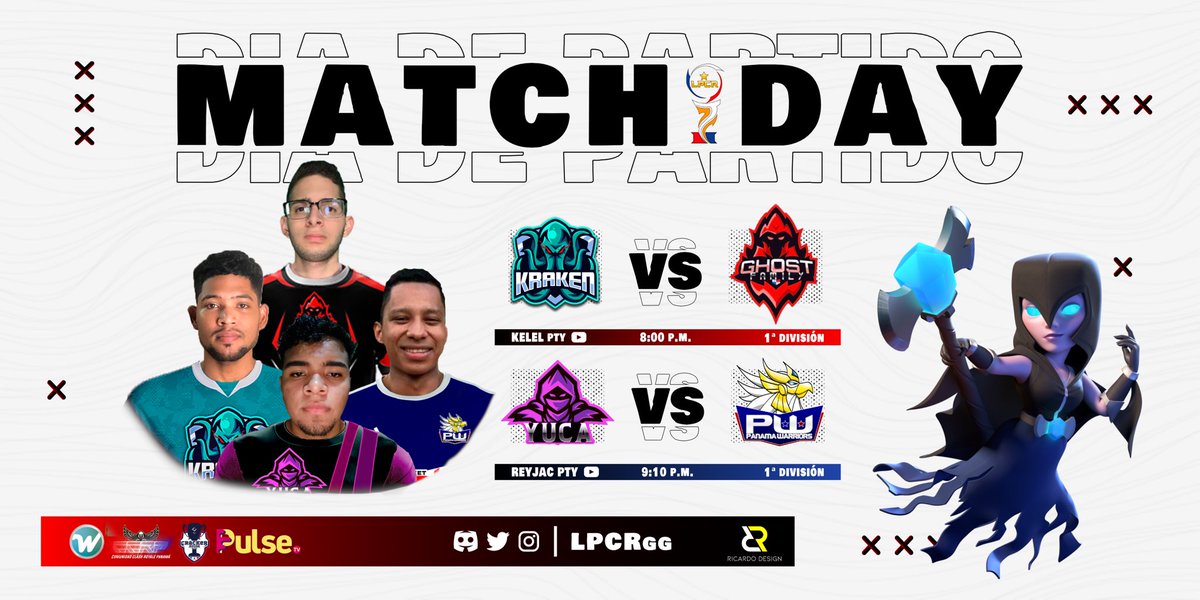 Liga Panameña de Clash Royale (@lpcrgg) on Twitter photo #LPCR3 | MATCH DAY!
🗓 | ¡HOY! 07/10/20
🕗 | 8:00 P.M. 🇵🇦
⚔️ | <a href="/Kraken_GK/">Kraken</a> 🆚 <a href="/teamghostfamily/">Ghost Family 👻</a>
🖥 | youtube.com/user/kelel100
👨🏻💻 | <a href="/jhonypitty/">Jhonabet Pitty (KelelPTY)</a>
➖➖➖➖➖➖➖➖➖➖➖➖
🕘 | 9:10 P.M. 🇵🇦
⚔️ | <a href="/TeamYuca/">𝕋𝕖𝕒𝕞𝕐𝕦𝕔𝕒</a> 🆚 <a href="/Panamawarriors/">Panama Warriors</a>
🖥 | youtube.com/user/jaccopy
👨🏻💻 | <a href="/Reyjacpty/">✨⚽REYJAC⚽✨</a> #LPCR3 | MATCH DAY!
🗓 | ¡HOY! 07/10/20
🕗 | 8:00 P.M. 🇵🇦
⚔️ | <a href="/Kraken_GK/">Kraken</a> 🆚 <a href="/teamghostfamily/">Ghost Family 👻</a>
🖥 | youtube.com/user/kelel100
👨🏻💻 | <a href="/jhonypitty/">Jhonabet Pitty (KelelPTY)</a>
➖➖➖➖➖➖➖➖➖➖➖➖
🕘 | 9:10 P.M. 🇵🇦
⚔️ | <a href="/TeamYuca/">𝕋𝕖𝕒𝕞𝕐𝕦𝕔𝕒</a> 🆚 <a href="/Panamawarriors/">Panama Warriors</a>
🖥 | youtube.com/user/jaccopy
👨🏻💻 | <a href="/Reyjacpty/">✨⚽REYJAC⚽✨</a>