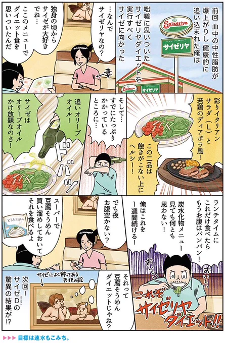 健康漫画「サイゼリヤダイエット(中編)」俺は健康にふりまわされている  