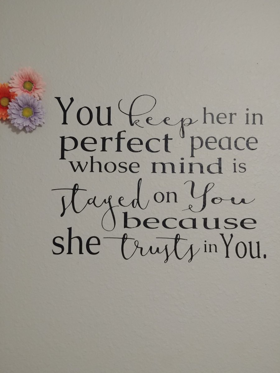 TrishCRock's tweet photo. After creating this for my daughter's room I'm excited to share that I have made it available in my #etsy shop: You will keep her in perfect peace Vinyl Wall Decal, Isaiah26:3  His and her options https://t.co/KSFGFKuGvn https://t.co/SJtcNaDbNi