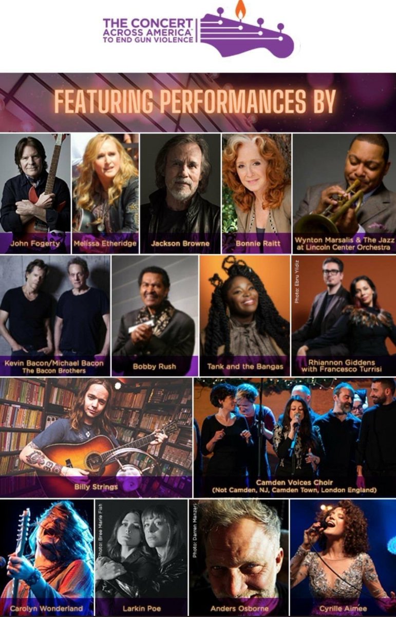Concerts_Across's tweet photo. TONIGHT📢
Join us &amp; let's Mobilize With #Music🎸🎶 to #EndGunViolence.
 ➡️ 7:30-9PM ET✍ on #FBLive ➡️ https://t.co/wePZn6UZvu
Join Melissa Etheridge, John Fogerty, Wynton Marsalis, Bonnie Raitt &amp; friends for our Concert Across America.
Celebrity Auction⬇️ https://t.co/qhwKMqFlmm https://t.co/9IWDMV8dk8