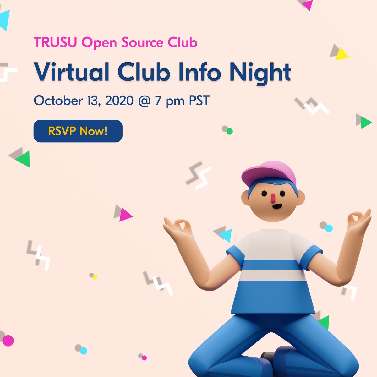 Join us on October 13, at 7 pm. Learn more about us, what we have planned and how you can be part of this club. RSVP Now at bit.ly/opensource-nig…

#myTRU #BCTech #Kamloops #TRUStudentLife #OpenSource