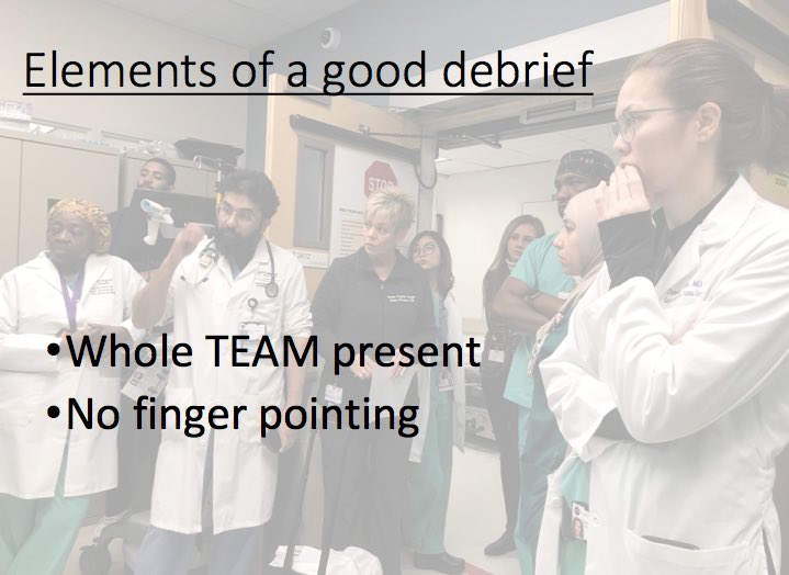 #ResusX20 code dynamics: taking 5 minutes to debrief improves culture of code communication. DONT BE IN A BAD CODE