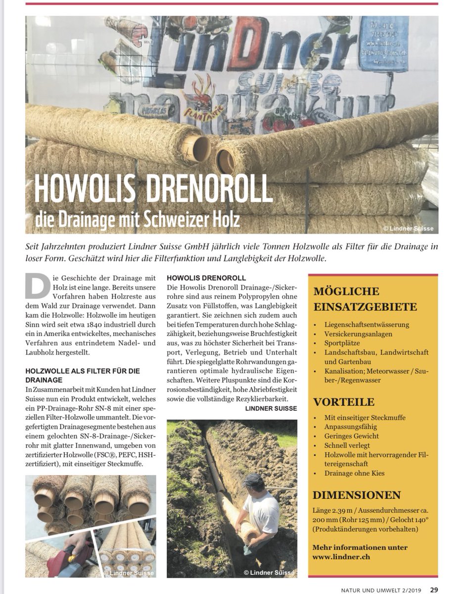 LindnerSuisse's tweet photo. #Howolis #Drenoroll - #DRAINAGE ohne #KIES ... mit #SchweizerHolz https://t.co/IZMZXyVWik #melioration #landwirtschaft #umwelt #boden #unwetter #regen #erosion #wasser #naturgefahren #naturschutz #wasserwirtschaft #landwirt #baustelle #bau #regenwasser #bahnbau #strassenbau https://t.co/gJiZg5P64s