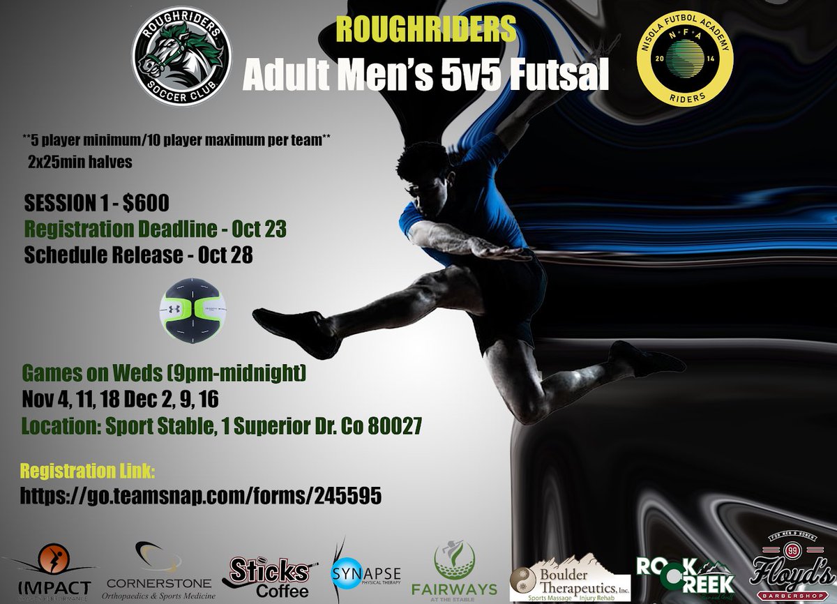NFARiders's tweet image. FUTSAL AT THE SPORTSTABLE 
KEEP THE PASSION ALIVE
SEE YOU IN NOVEMBER
