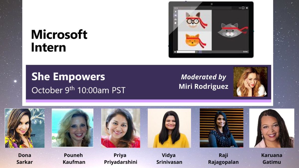 MiriRod's tweet image. Perks of being a #MicrosoftIntern 👇🏼

Can’t wait to moderate this 🔥💪🏼💄 panel this Friday in celebration of #DayOfTheGirl! 

“My voice, our equal future” ~ @UNICEF

#MicrosoftInterns #MicrosoftLife