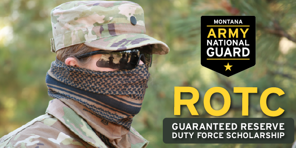 Double-dip your educational benefits with the Guaranteed Reserve Duty Force Scholarship. This 2-year scholarship is exactly what it sounds like: commission into a reserve force upon graduation.  For more information visit: montanaguard.net #military #ROTC
