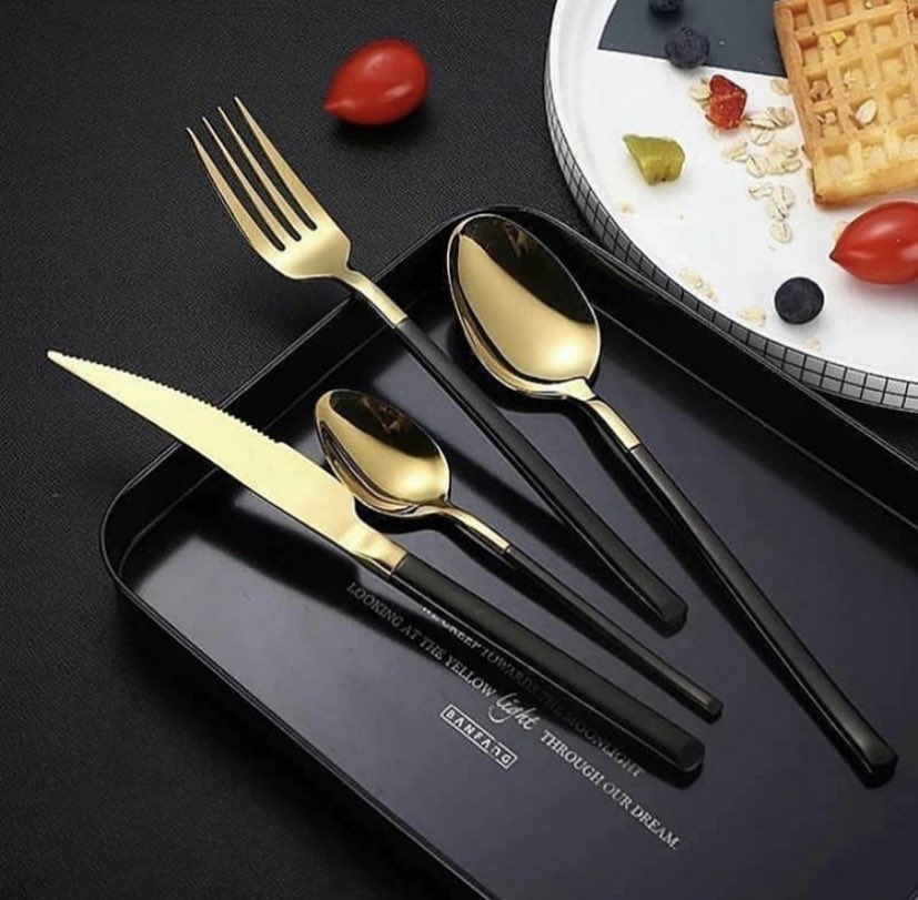 24pcs Gold cutlery set still available Price- 18000
