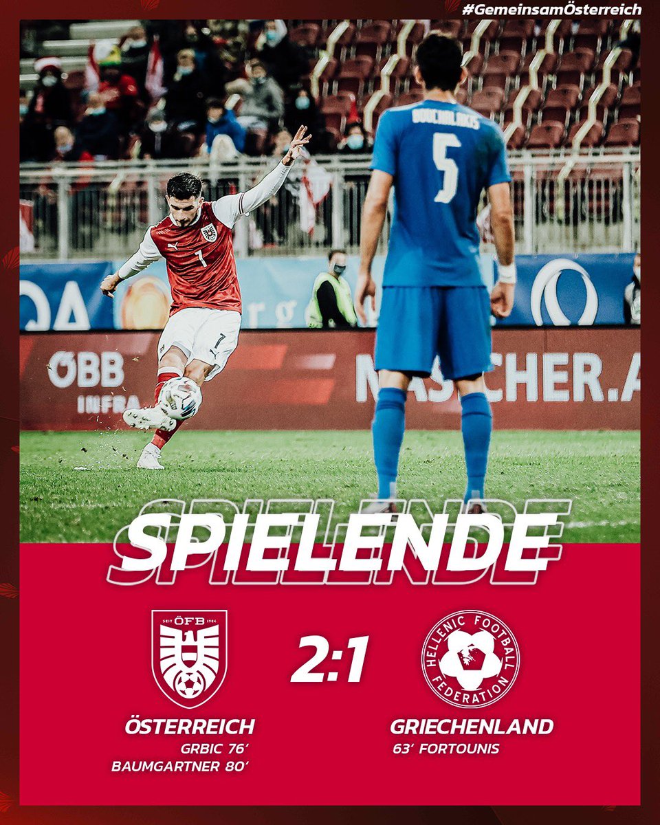 oefb1904's tweet photo. Spiel gedreht! Bravo Österreich! 
___________
FT | 🇦🇹 2:1 🇬🇷 | #AUTGRE https://t.co/u8YA86GSYI