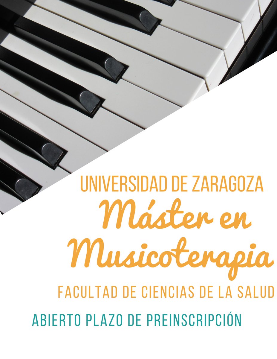 unizarmt's tweet photo. Abierto el plazo de preinscripción del máster en Musicoterapia de la Universidad de Zaragoza. https://t.co/CzETXc572q @unizar @FundacionMyS @CimBilbao @Asocrearte @DeAragonesa @Asoarapsico @EscuelaSaludARA @EFEnoticias #DiaMundialDeLaParalisisCerebral #DiaMundialdelaSaludMental https://t.co/MFyZyxzGEo