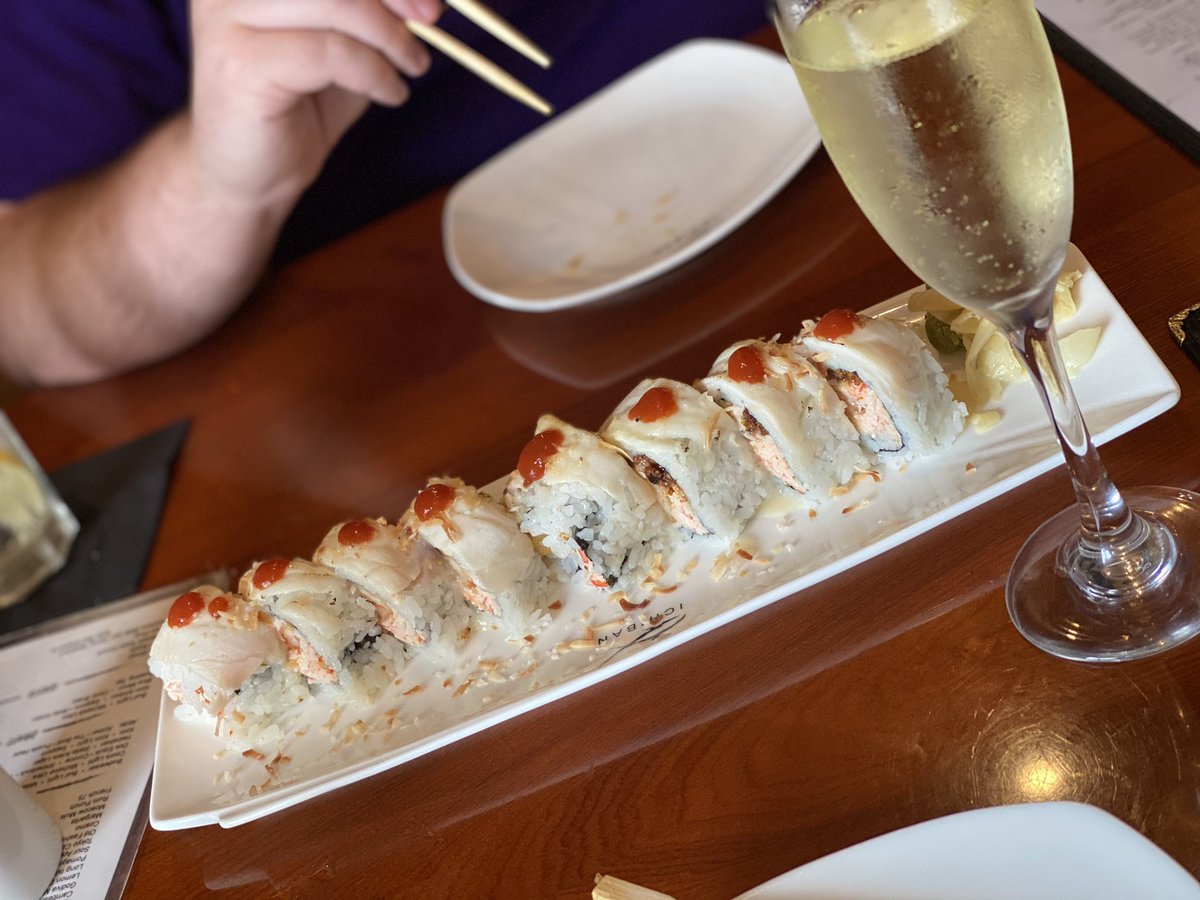 KellyAnneTV's tweet photo. Finally tried the @MattMoscona role at Ichiban with birthday boy @mattsmith9.
Happy Milestone B-day, Matty! 🍾 https://t.co/d96Qhj8HV4
