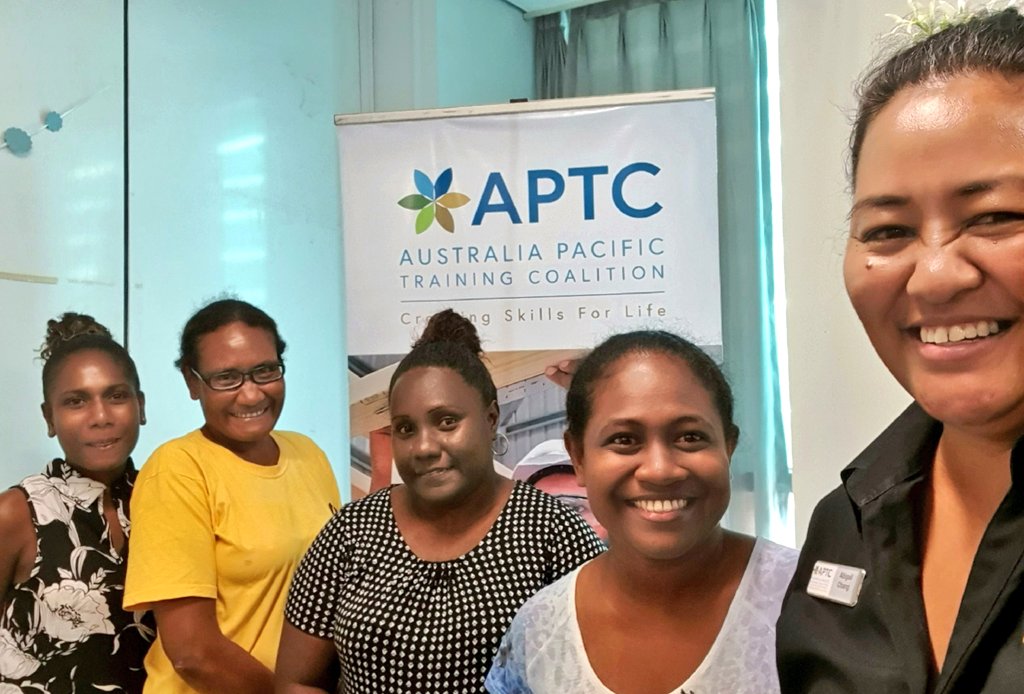 Busy afternoons working in partnership w 🇸🇧 #LabourMobility Support Programme & @pacificlabour Facility talking to natl labour pool candidates about 🇦🇺 accred #AgedCare training. 🙏 to @aptcpacific alumni, Melissa & @filialynton for co-facilitating. #socialdistancedselfie w Grp1