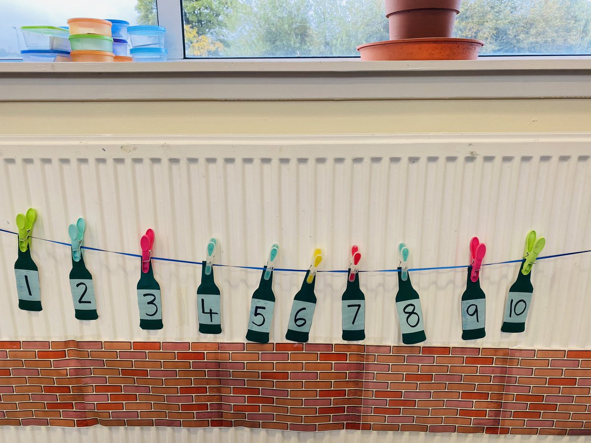 10 Green Bottles - supporting counting backwards. Also have bottles to 20 to extend learning. 

Can also be used for number before/after.
