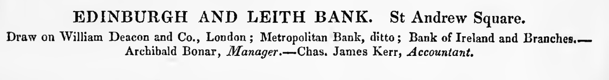 Instead, it took on additional partners in Edinburgh and became the Edinburgh & Leith Banking Company.
