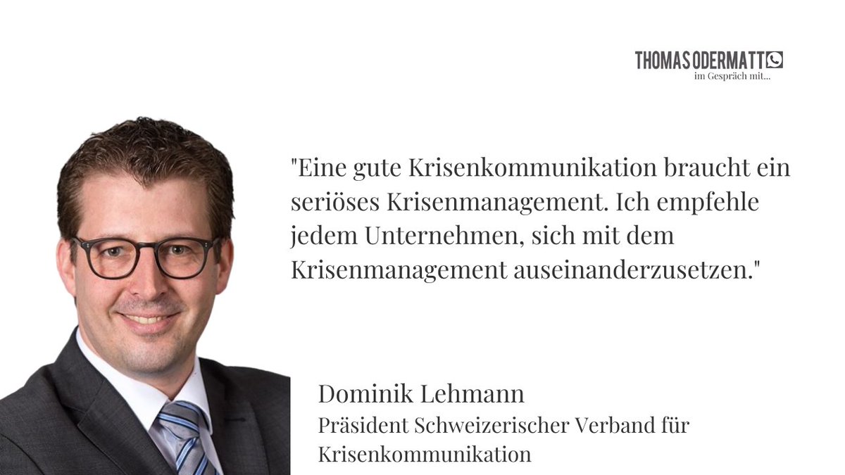 ModeratorCH's tweet image. 📞☎️ &quot;Schlechte Krisenkommunikation kann krisenverschärfend wirken&quot;, so Dominik Lehmann, Präsident des Schweizerischen Verbandes für Krisenkommunikation. Weshalb? Hören Sie selbst: event-moderator.ch/thomas-odermat…

#toigm #kommunikation #Krisenkommunikation #vkk #talk #wirtschaft