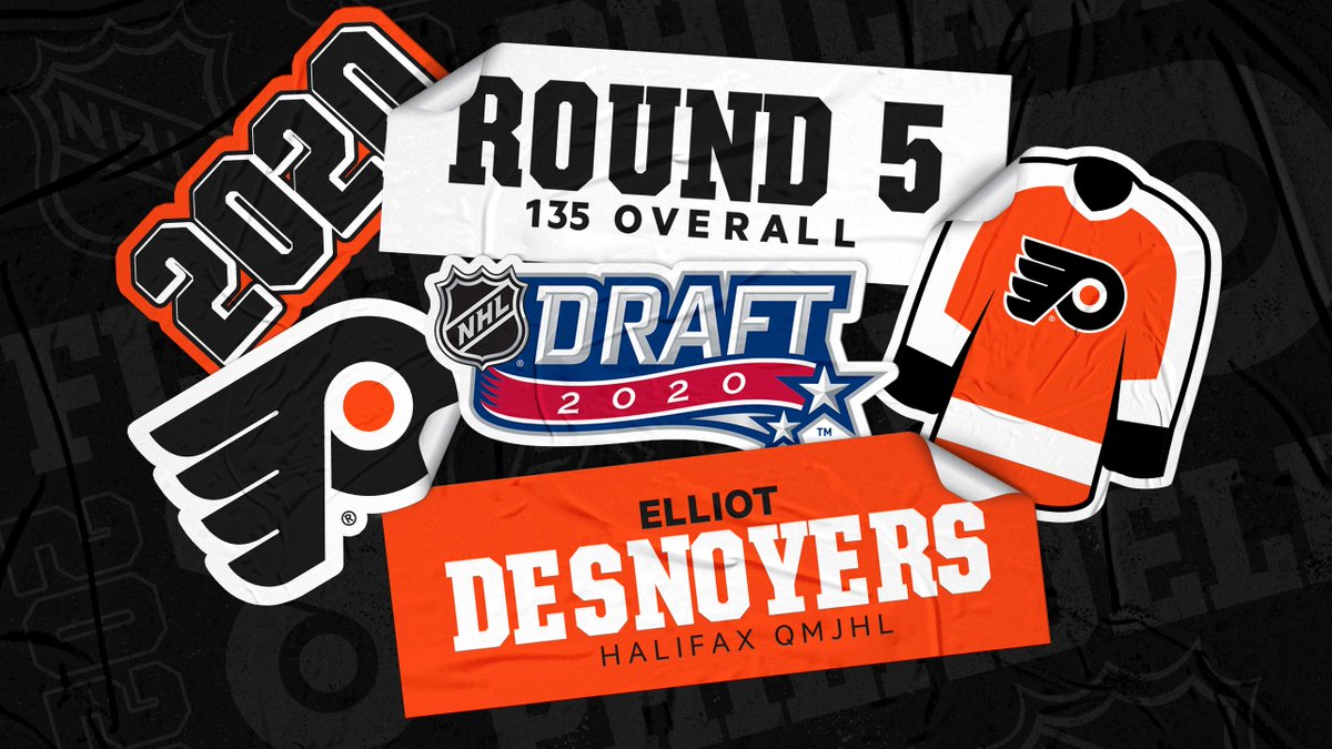 After trading up to the 5th round, we have selected Elliot Desnoyers with the 135th overall pick. #NHLDraft