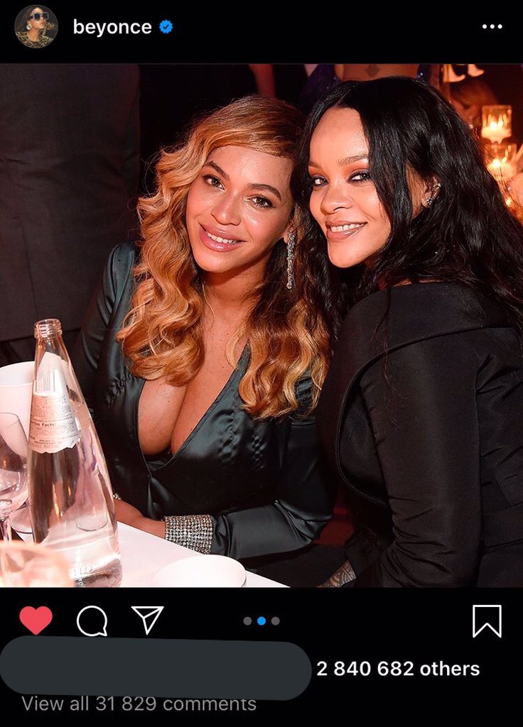 Beyoncé posted these two pics of her and Rihanna (2014-2017)