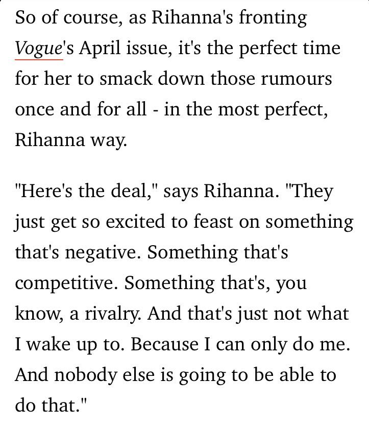 Again... Rihanna addressed the whole beef thing created by losers.
