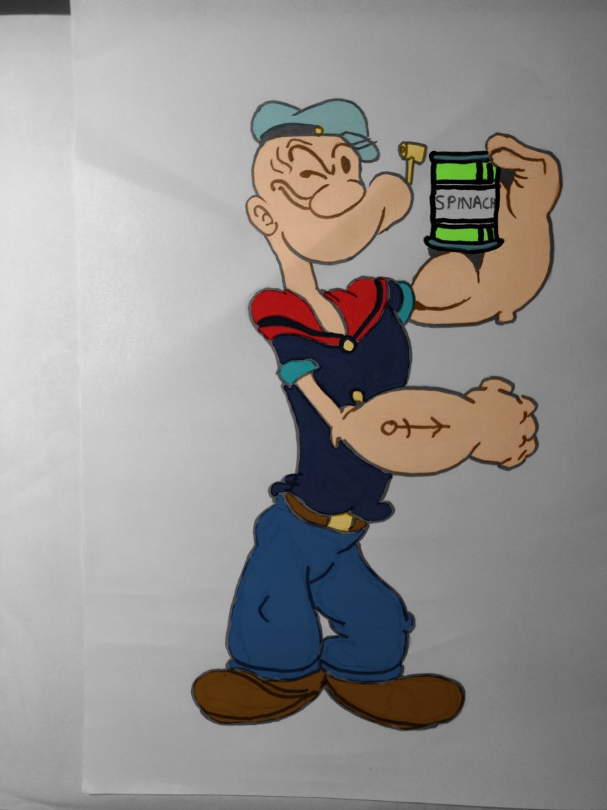 Having fun with drawing . Popeye the sailor man :)