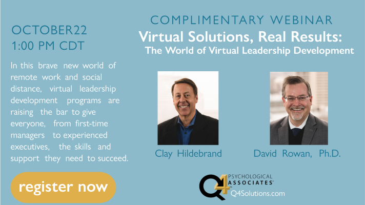 Q4Solutions's tweet photo. We're excited to share our next #webinar with you! Join us on October 22 as we dive into the world of #virtual #LeadershipDevelopment Register now: https://t.co/ESdnO4sDGw https://t.co/4WGPHcWG9s