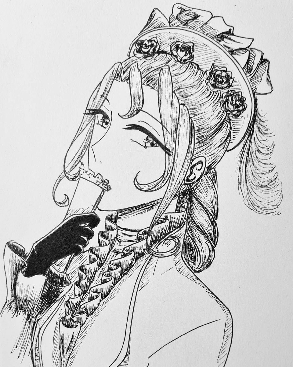 Inktober day7: FANCY
Who else but my lovely Lady Katherine could better represent this prompt?
~ All in Art ~

#inktober2020 #inktober #inktober2020day7 #inktober2020fancy #fancy #lady #Victorian #victorianlady