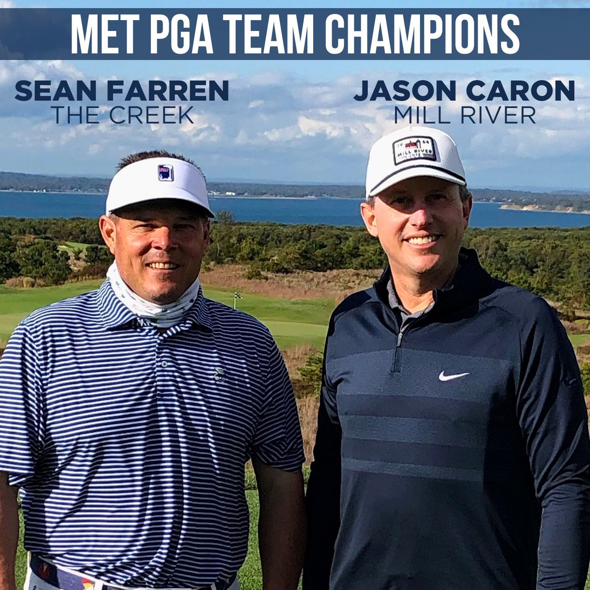 Congratulations to 2020 Met PGA Team Champions, Sean Farren and Jason Caron who shot a total of -17 for the tournament 🏌️‍♂️🏌️‍♂️

#metpga #weplay #metpgateamchamp #metsection #teamchamp #thebridge #gardinersbay