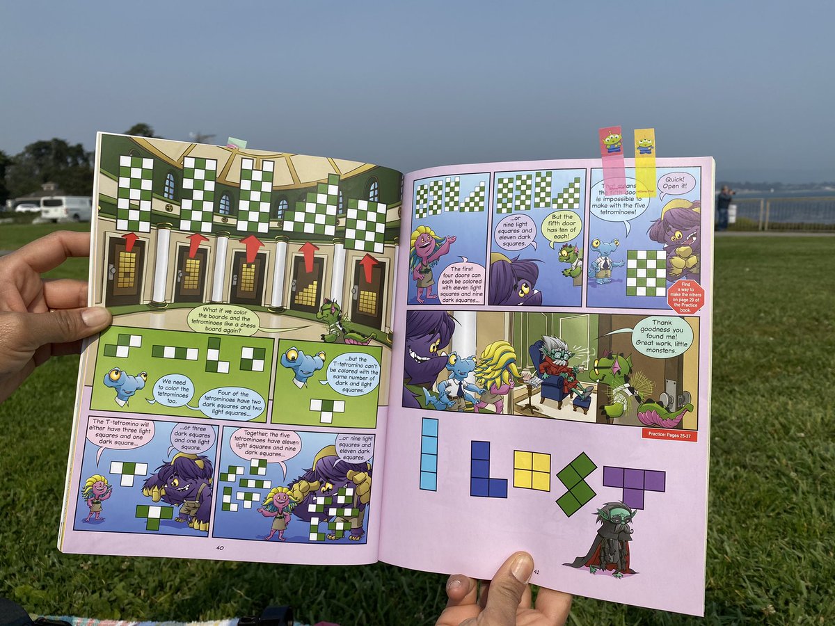 LunaReezy's tweet photo. A domino is a type of polyomino. A polyomino is a shape made by joining the sides of squares that are the same size. One square is a monomino, 2 is a domino, 3 is a triomino and four is called a tetromino #homeschool #unschooling @TheBeastAcademy https://t.co/WjNfcf3wog