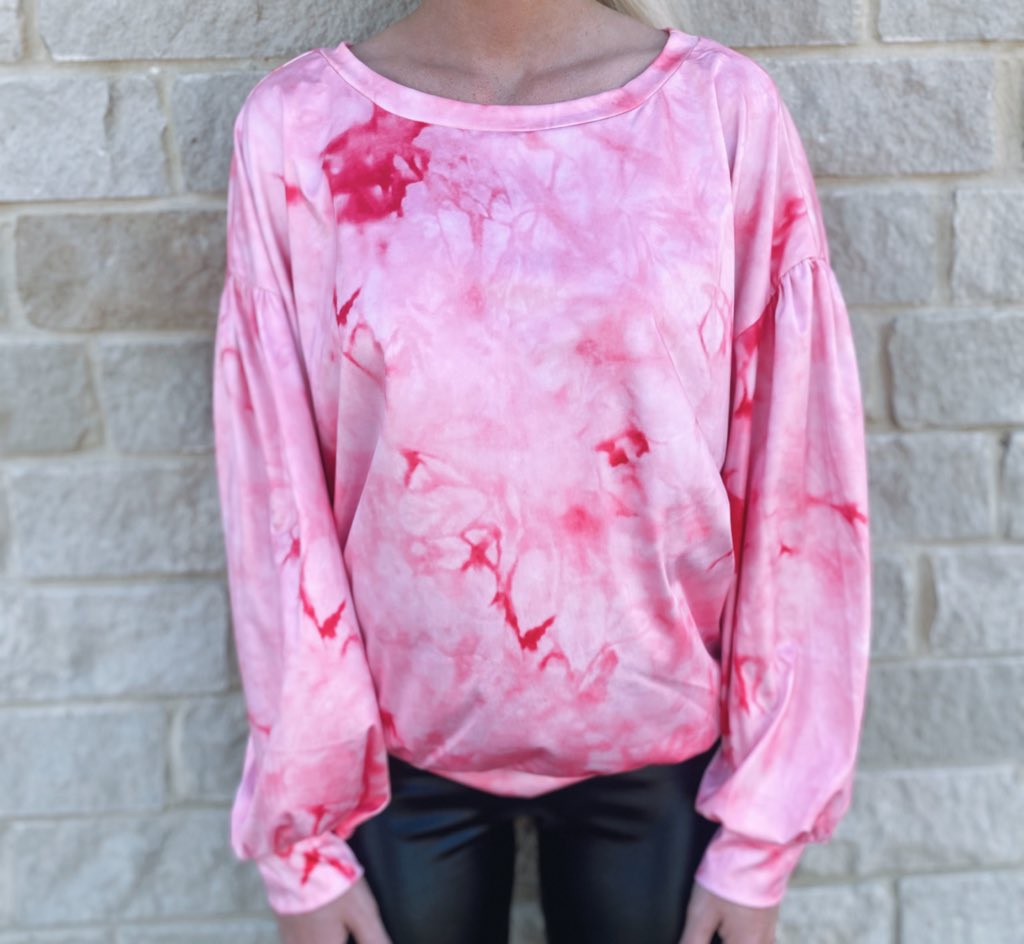 Snag this oversized silk tie die top while you can!  $19.99
