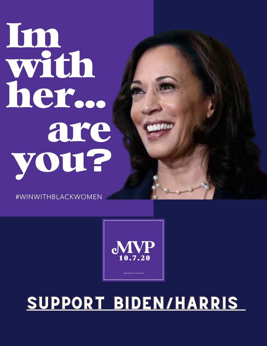 Tonight is going to be epic!  Watch <a href="/KamalaHarris/">Kamala Harris</a> show you what #Leadership is!

Join the #MVP movement!  secure.actblue.com/donate/biden20…

#MVPDay #KamalaHarrisVP #BidenHarris2020 #WinWithBlackWomen #MVP #VoteforHer 
#MadamVicePresident