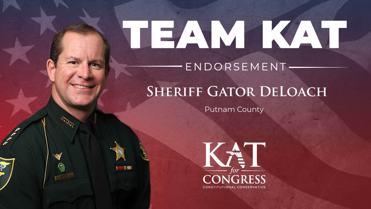 "She cares abundantly for all corners of Florida's 3rd District. In my past experiences with Kat, I have had the pleasure of working alongside a determined and intelligent woman with a true passion for individual freedom and liberty." -<a href="/GatorDeLoach/">Gator DeLoach</a> #fl03

katforcongress.com/post/sheriff-g…