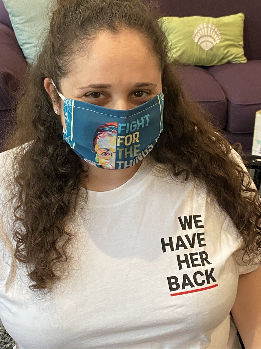 BUT since we know that change takes time & many will avoid doing it...know in the meantime  #WeHaveHerBack And yes, my mask has  #rbg on it bc I am voting  #inherhonor & masks work & save lives. Healthcare is my biggest issue & is on the ballot in so many ways this year.  #vote  