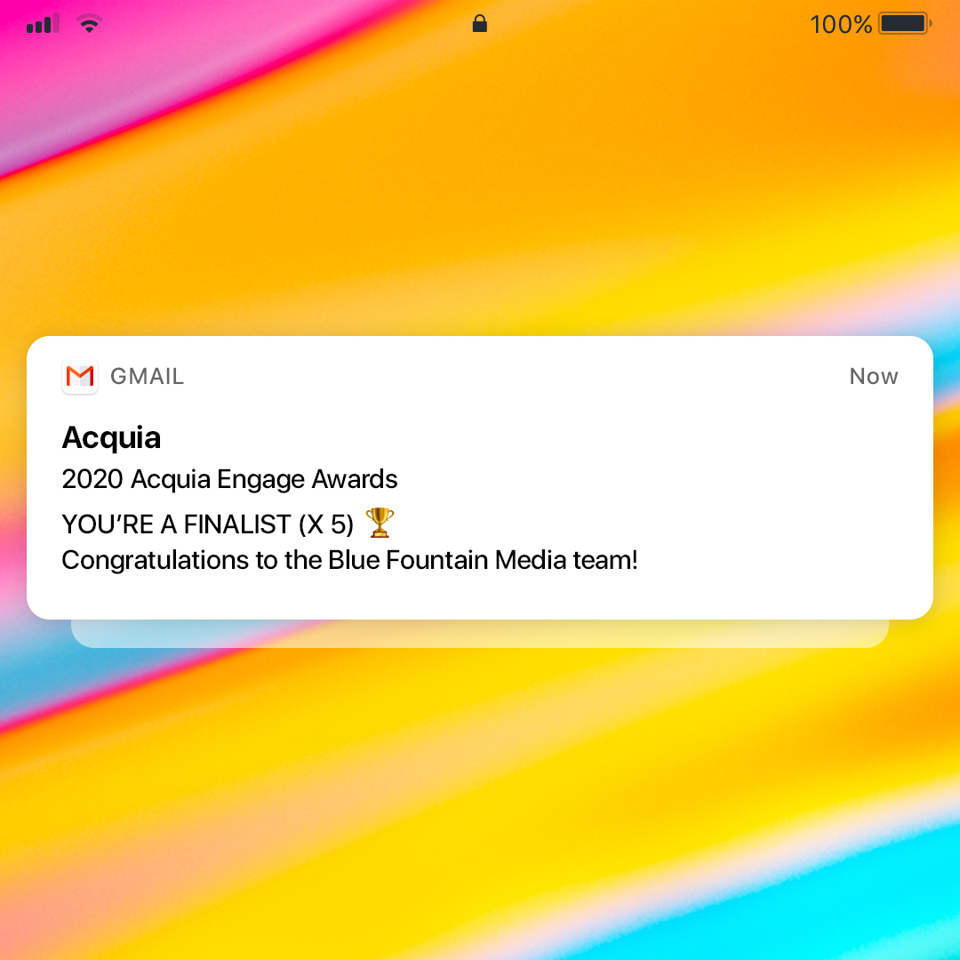 Breaking news ⚡️ Congratulations to the entire BFM team, it’s always a pleasure to be selected as a finalist, but 5 times over makes it a little more special. We’re looking forward to hopefully walking away with a win (or two) at the 2020 #AcquiaEngage Conference.