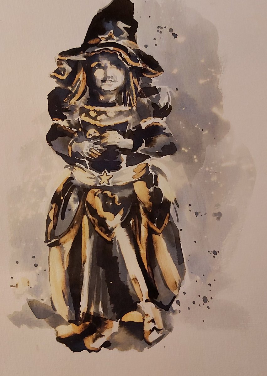 JoolsMainstone's tweet image. #inktober2020 #inktober #InktoberDay7 
'FANCY' dress
Parker Quink ink with bleach