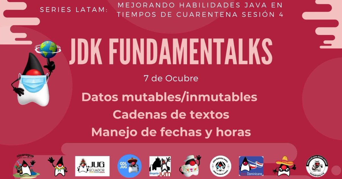 javamexico's tweet image. En poco menos de una hora inicia la 4ta sesión de “JDK FundamenTalks”.
No importa si eres nuevo o experimentado en Java, en estas sesiones se ven temas del core de Java, de lo más simple hasta lo más profundo de la plataforma.
#JDKFundamenTalks #JavaLatam