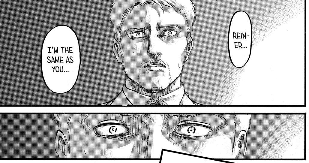 It's something approved by Eren himself“I'm the same as you, Reiner”He's implying that they went through the same experiencesEnough for him to understand himAs far as calling him “The same”